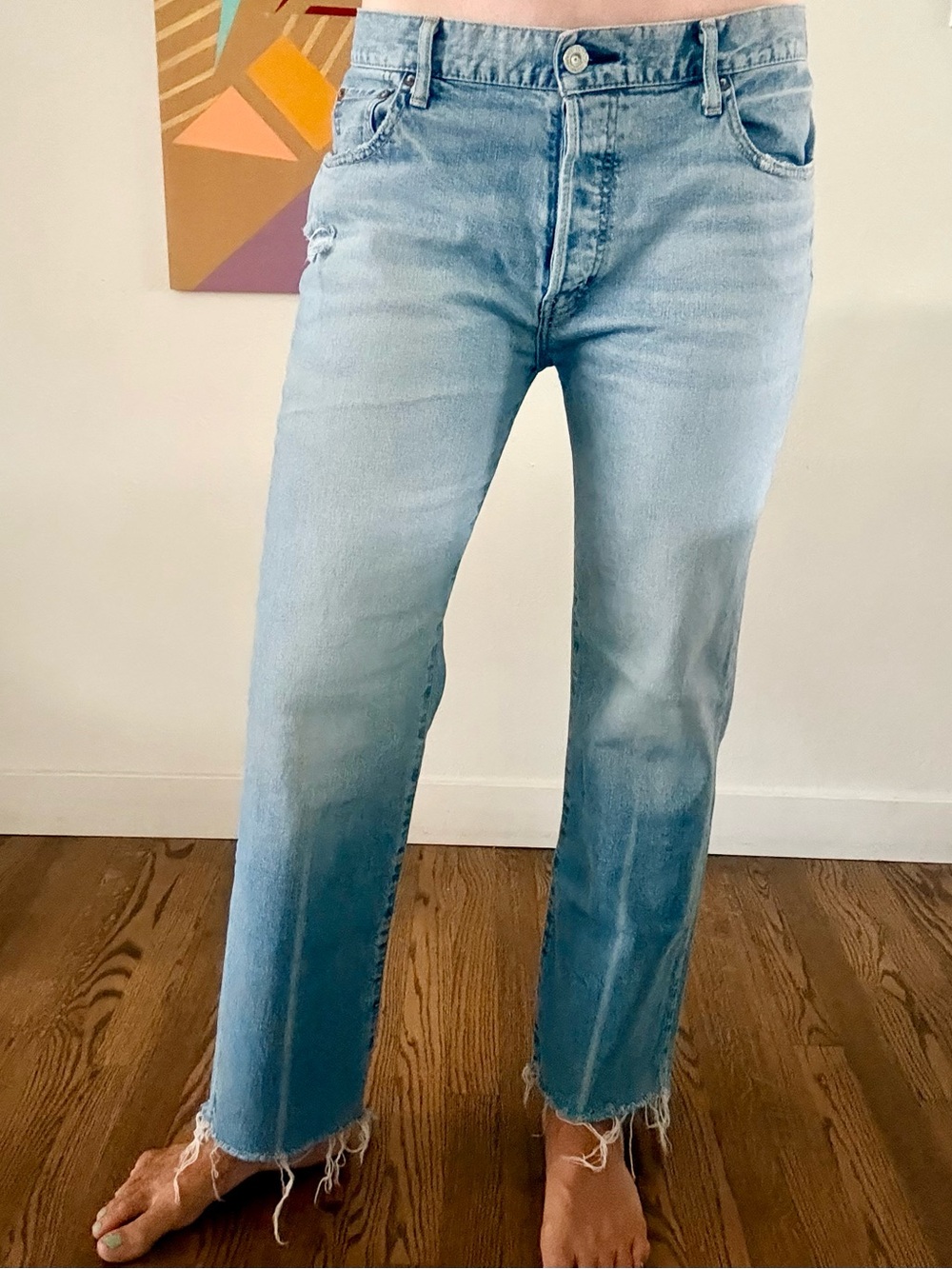 Moussy Vintage Light Blue Button-Fly Jeans